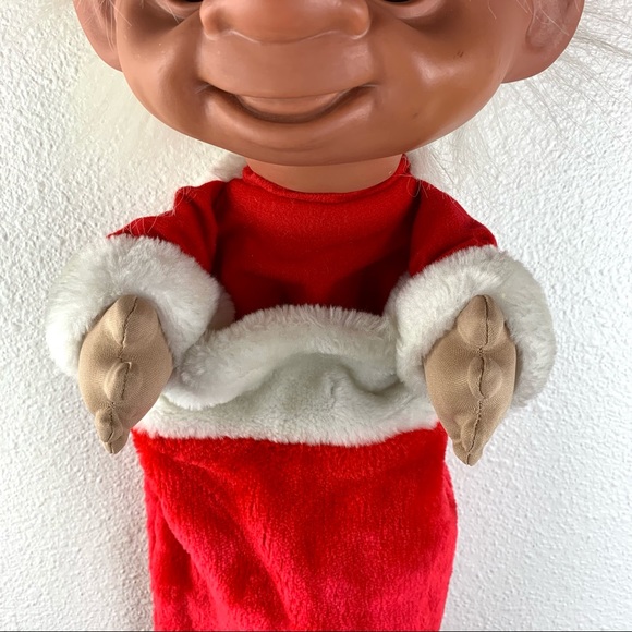 Rare Vintage Trolls Christmas stocking Troll head with Santa hat 80’s 90’s Y2k - Picture 2 of 5